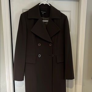 Brown Double-Breasted Women's Coat